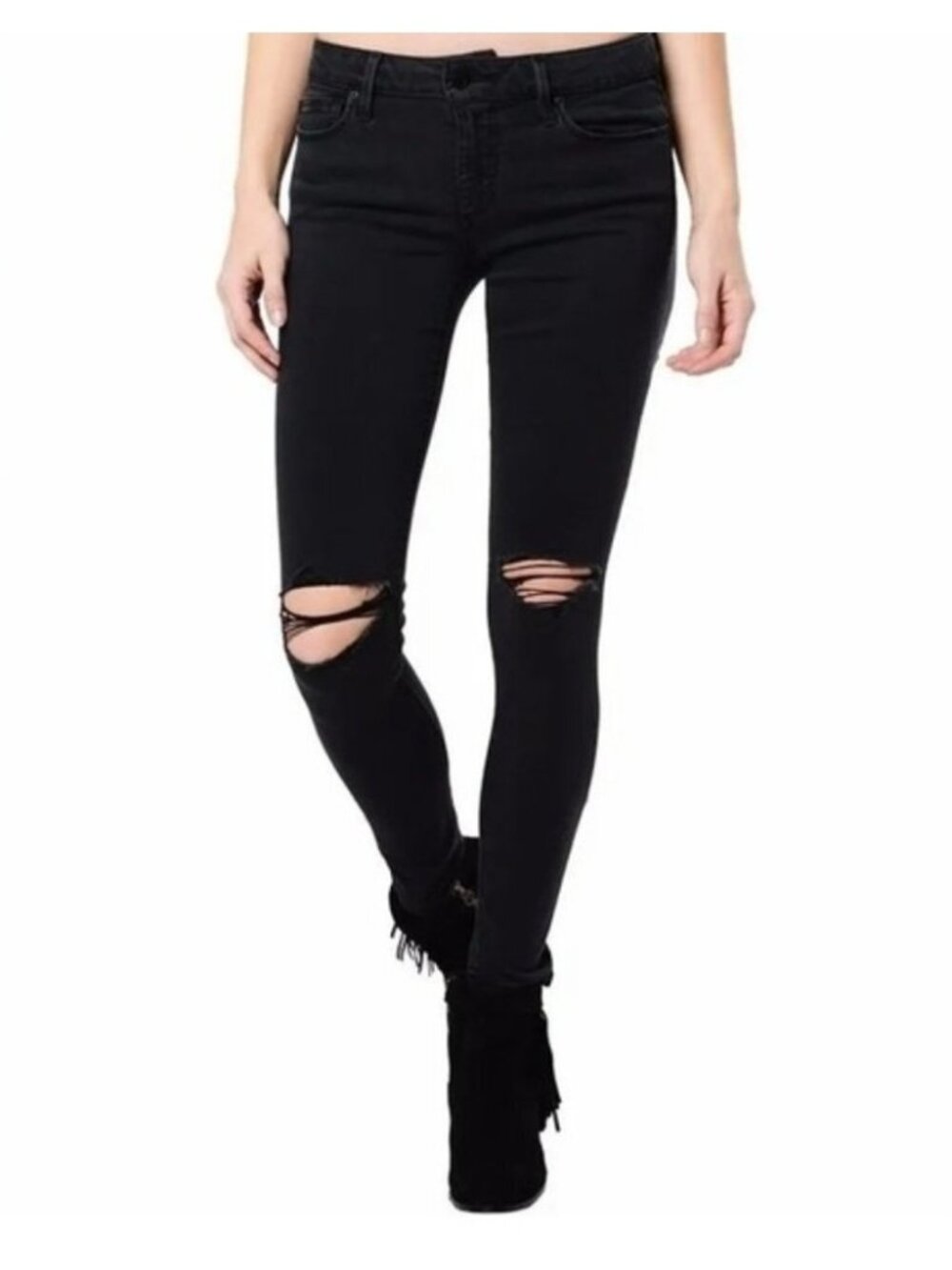 Anthropologie Joe's Jeans Skinny Jeans Black 25 whimsigoth punk grunge rocker